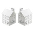 thumbnail image 3 of White Metal House Tealight Holder (Small) - Set of 2, 3 of 4