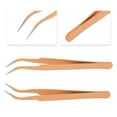 thumbnail image 3 of Unique Bargains 1 Pc Durable Eyelashes Tweezers for Bathroom Orange Stainless Steel, 3 of 6