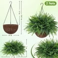 thumbnail image 4 of Yastouay Artificial Hanging Ferns Fake Boston Ferns with Basket Outdoor Faux Plants for Home Garden Porch Decor,2 Pcs Deep Green, 4 of 8