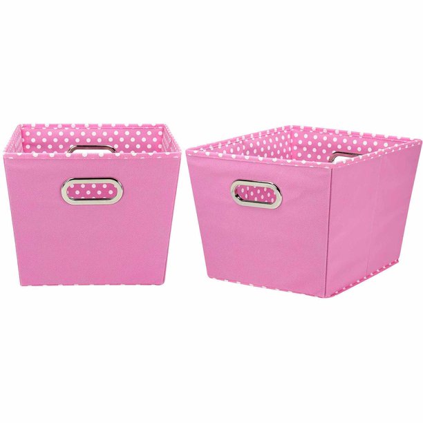 Household Essentials Medium Decorative Storage Bins, 2pk, Pink and Mini
