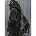 thumbnail image 4 of Niepce Inc Japanese Streetwear Kanji Black Men's Techwear Jacket, 4 of 9