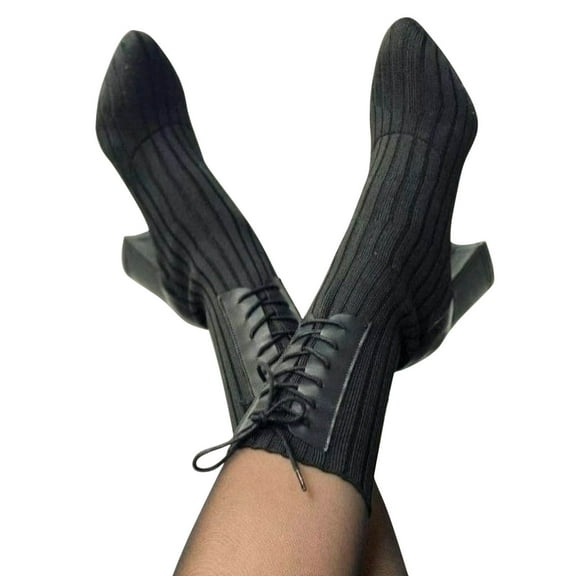 POROPL Mid Calf Boots for Women Lace Up Sock Shoes,Womens Boots Size 9