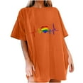 thumbnail image 1 of Pompotops Femmes Été Vintage Drop Manches Arc-en-Ciel Imprimé Manches Courtes Tops Blouse, 1 of 9
