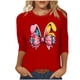 thumbnail image 1 of Camisetas Casuales de las Mujeres Impresas 3/4 Manga Cuello Redondo Blusa, Moda Ligera Superior para el Hogar Y el Uso Diario, Cómoda Imitación de la Tela Del Estante, 1 of 5