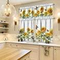 thumbnail image 5 of Sunflower Kitchen Curtains Sets for Windows Sunflower Summer Curtain Sink Window Valance 3 Piece Set Kitchen Tier Curtains 3 Panels Decor for Living Room Bedroom 54x36 Inches, 5 of 6