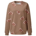 thumbnail image 3 of Fsqjgq Womens Football Sequin Rugby Sweatshirt Game Day Y2K Crewneck Oversized Hoodies Long Sleeve Pullover Tops Blouse Khaki M, 3 of 5