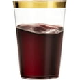 thumbnail image 6 of 100 Gold Plastic Cups 12 Oz Clear Plastic Cups Tumblers Gold Rimmed Cups Fancy Disposable Wedding Cups Elegant Party Cups with Gold Rim, 6 of 9