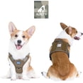 thumbnail image 2 of Arnés antitirones para perros, arnés táctico transpirable y ajustable para perros pequeños y medianos, chaleco reflectante duradero, grado militar, talla M, marrón y verde., 2 of 5