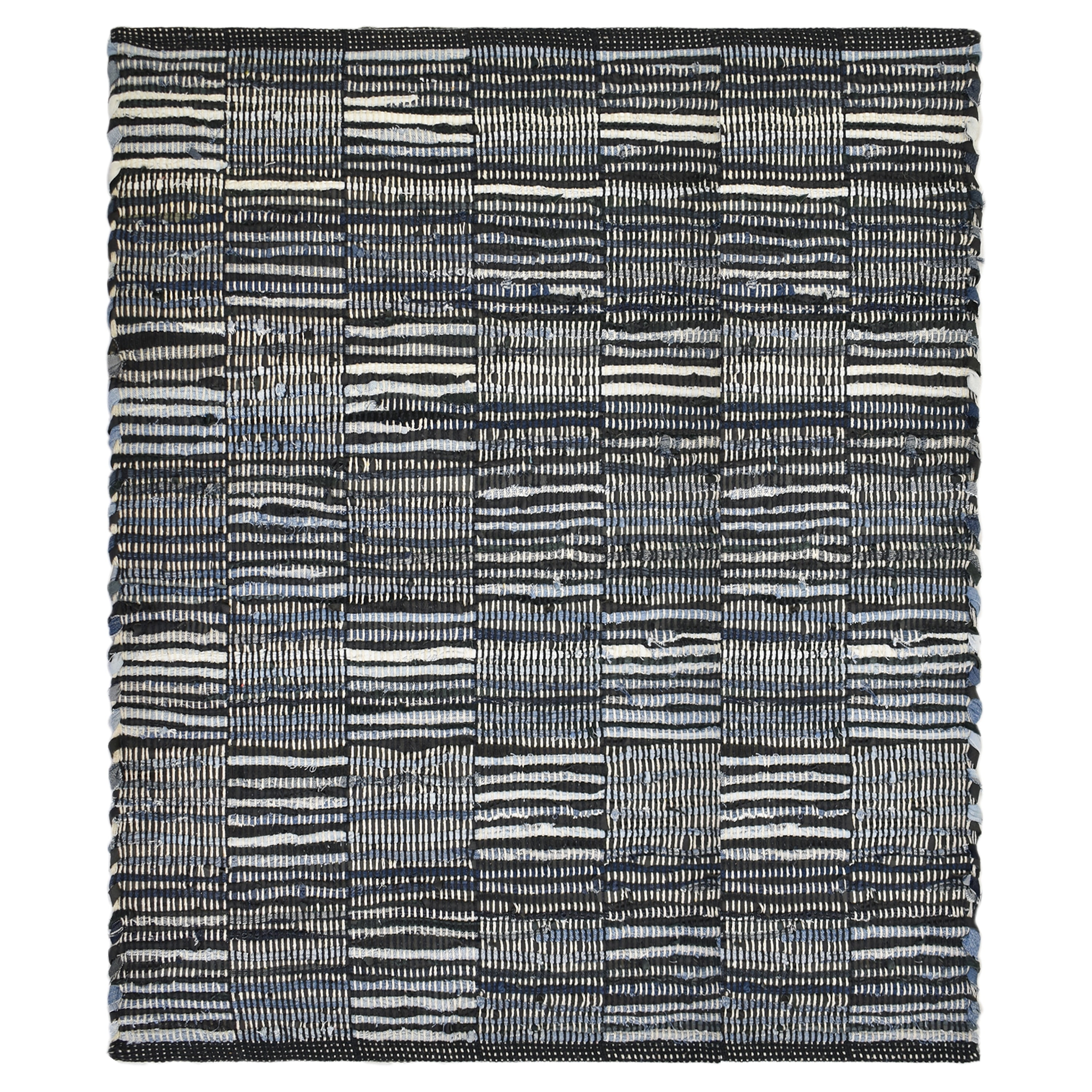 Fabstyles Handmade Recycled Denim Checker Area Rug