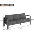 thumbnail image 4 of Tolead Outdoor Aluminum Patio Furniture Set with 5" Cushion & Wide Armrest & Backrest, Balcony, Garden, Dark Gray, 4 of 7