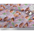 thumbnail image 2 of Soimoi Purple polyester Crepe Fabric Apricot, polyester & Oaknut Fruits Decor Fabric Printed BTY 42 Inch Wide, 2 of 3