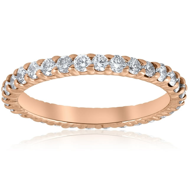 Bague d'Éternité en Diamant G/si.90ct Or Rose 14k pour Femmes, Alliance Empilable