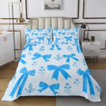 thumbnail image 1 of Erosebridal Cute Bow Coverlet Set King,Dreamy Princess Bedding Set,Floral Decor,Breathable,3 Pieces, 1 of 5