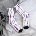 thumbnail image 5 of Daiia Lavender Flowers Print Crew Socks – Soft Breathable Long Socks for Men & Women, Moisture-Wicking & Comfortable Daily Wear Socks, One-Size Fits Most (US 5-11), 5 of 6