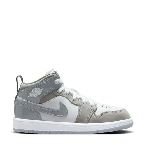 Little Kid's Jordan 1 Mid White/Cool Grey-Medium Grey (HF3194 100) - 12.5