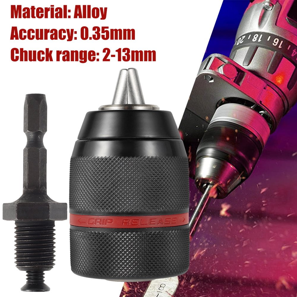 Metal Heavy Duty 1 2 20UNF 2 13mm Keyless Drill Chuck Self tighten Keyless Chuck Quick Change Drill Bit Adapter Hardware Tool for Impact Driver Screwdriver Hammer Drill Rotary Tool Walmart