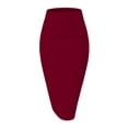 thumbnail image 3 of Women'S Premium High Waist Nylon Ponte Stretch Office Pencil Skirt Wine Red XXL, 3 of 7