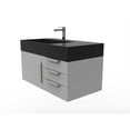 thumbnail image 4 of Amazon 36" Gray Wood Floating Vanity with Black Left Top in Brushed Trim, 4 of 8