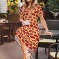thumbnail image 3 of Easygdp Red Cars para Vestido Transpirable de Mujer, Vestido Suelto de Manga Corta con Pliegues y Bolsillos para el Verano, 3 of 6