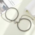 thumbnail image 1 of 1pair Punk Stainless Bracelet Love Magnet Bracelet For Couples Jewelry Valentine's Day Gift Silver Color, 1 of 3