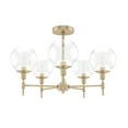 thumbnail image 5 of Hunter - Xidane 5-light Alturas Gold, Large Chandelier, Dimmable, Mid Century Modern Style, Round Shaped, for Bedrooms, Dining, Living Rooms - 19741, 5 of 8