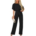 thumbnail image 2 of Coloody Women's Scoop Neck Jumpsuit, Solid, Plus Size, 2 of 3