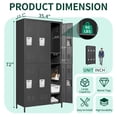 thumbnail image 3 of IKIMI 72" Metal Locker for Employees, 6 Doors Storage Cabinet Locker with Vented Compartments and Hooks for Gym, Garage, Living Room, Office, School, Black, 3 of 10