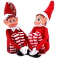 thumbnail image 2 of Muñeco elfo navideño de 42 cm para niños, minimuñecos elfos de juguete para Navidad, pequeños elfos articulados que se sientan en los estantes con piernas colgantes, 2 of 5