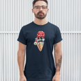 thumbnail image 3 of Tee Hunt Undead Zombie Ice Cream T-Shirt Happy Halloween Eat Brains Men's Tee, Navy Blue, X-Large, 3 of 5