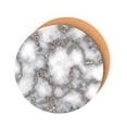 thumbnail image 2 of HomeRoots 483731 Gray & Gold Abstract Cork Round Indoor & Outdoor Placemats - Set of 2, 2 of 3