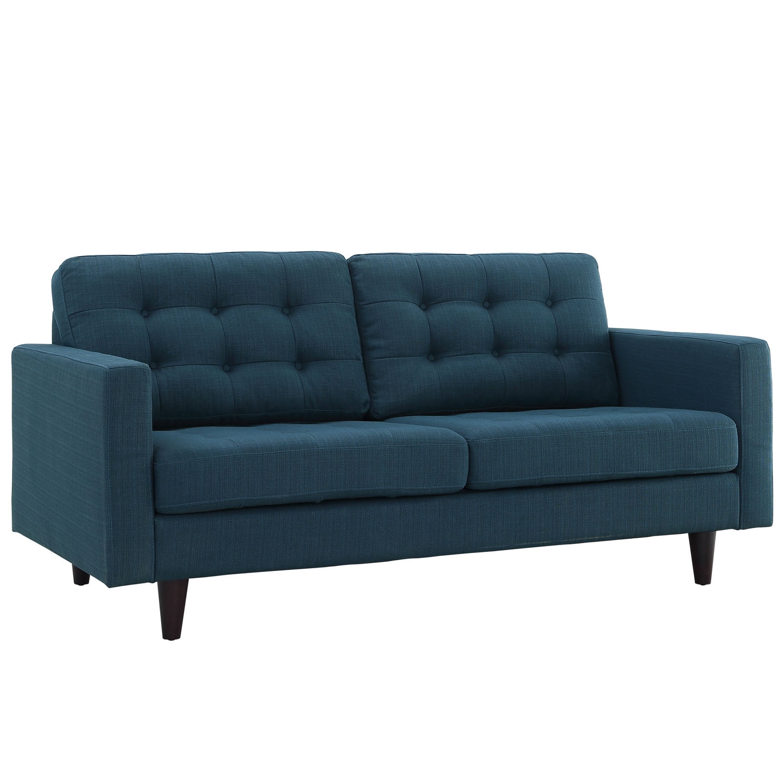 Modway Empress Modern Upholstered Fabric Loveseat in Azure Blue