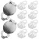 thumbnail image 4 of 20 piezas de clips de oreja en aretes Convertidor de componentes de aretes redondos planos Herramientas de joyería para bricolaje Pendientes Ninguno Orejas perforadas (10 mm, Plata), 4 of 6