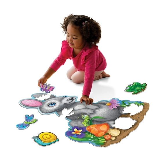 Peaceable Kingdom Shimmery Lapin en Forme de 41 Pièces Puzzle au Sol, 3 Pieds x 2 Pieds - Grande Pâques Panier Stuffers et Cadeaux de Pâques pour les Enfants de 3 Ans, 4 Ans et Plus