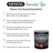 Minwax 63010444 Fast-Drying Polyurethane, Warm Satin, Clear, 1 Quart, (1 Piece, 1 Pack)