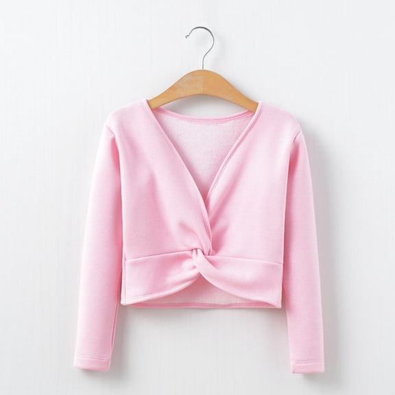 Autumn Winter Toddler Girls Long Sleeve Blouse and Velvet Dance Sweater Set for Warm Solid Color Stylish Wrap Top