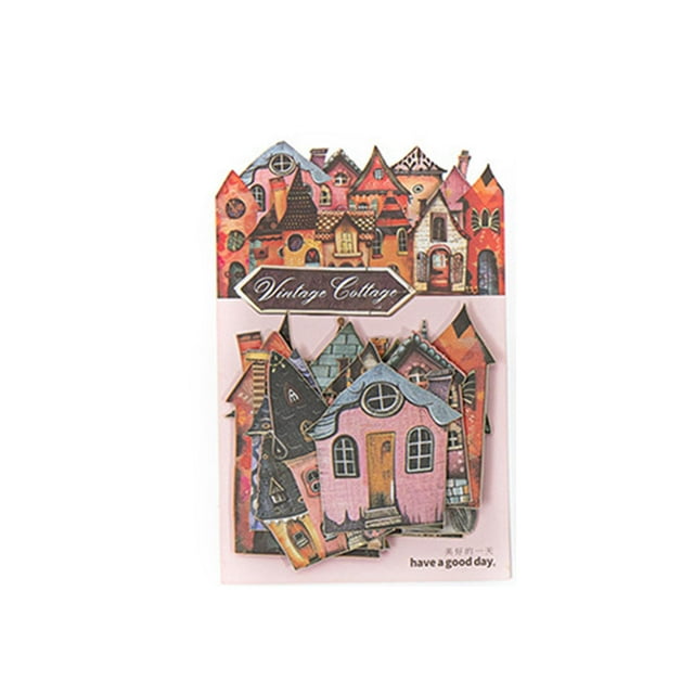 yuksok 15 Pieces Scrapbook Decorative Paper Cardstock Stickers for Planners Collage Style C