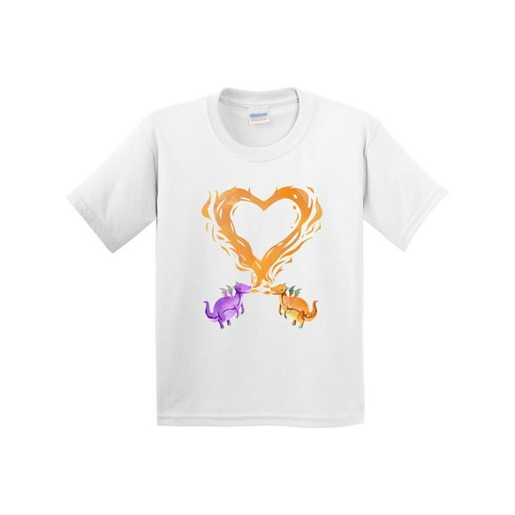 Inktastic Fire Heart Dragons Youth T-Shirt