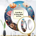thumbnail image 3 of Designart "Pointillism Art of Abstract Wildflowers II" Floral Round Mirror Wall Décor Country/Cottage - Large Multi-Color Round Mirror - Round Mirror 36" x 36" Inch, 3 of 5