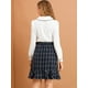 thumbnail image 5 of Allegra K Falda de mujer con volantes hasta la rodilla a cuadros con lazo en la cintura y una línea Azul M Unique Bargains Falda, 5 of 6