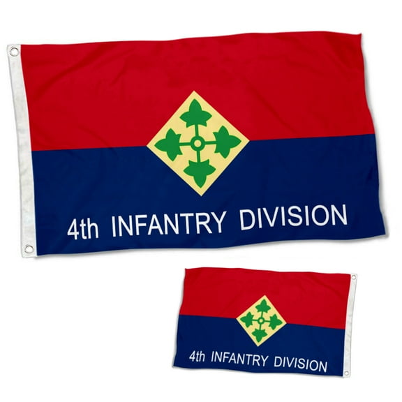 Dutern Double Sided Army 4th Infantry Division Flag Banner 3 Ply with Brass Grommets 3x5 Feet