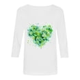 thumbnail image 6 of felwors Womens 3/4 Sleeve Crew Neck Valentine T Shirts Love Heart Printed Graphic Tee Tops (White, XXL), 6 of 7