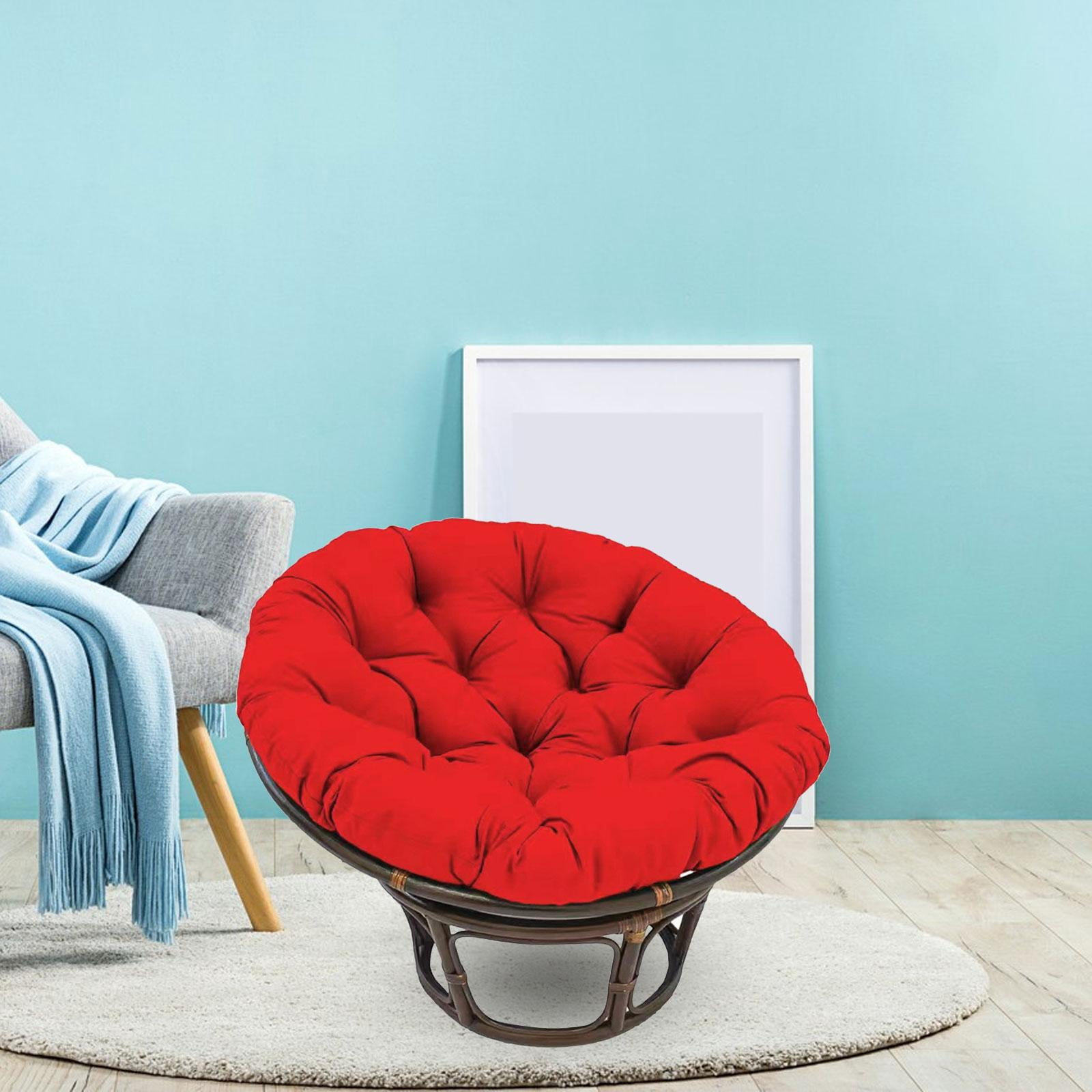 Thickened Overstuffed Round Cushion Egg Chair Cushion Replacement 23.6"x23.6" Egg Swing Chair Cushion for Indoor or Outdoor Swing Chairs Red