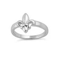 thumbnail image 3 of 925 Sterling Silver Platinum Plated Fleur De Lis Women Valentines Day Gifts Ring, 3 of 4