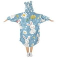 thumbnail image 2 of FORMRS Wearable Blanket Hoodie with Sleeves for Kids Cozy Flannel Sweatshirt, Cartoon Easter Bunnies, 2 of 7