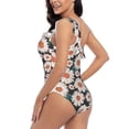 thumbnail image 4 of Pofeuu Daisies Flowers Print Women's One Piece Swimsuits One Shoulder Swimwear Asymmetric Ruffle Monokinis Bathing Suits-XX-Large, 4 of 6