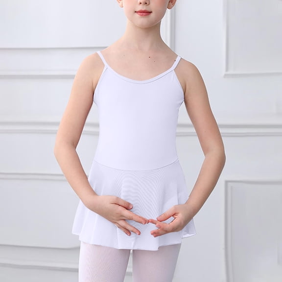 Pejock Girls Dance Costume - Long Sleeve Ballet Leotard with Skirt, Chinese Dance Practice Outfit for Children Ages 3-16 Years Size 110-190