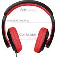 thumbnail image 2 of Auriculares estéreo Rockpapa On Ear para adultos y niños ajustables con graves profundos para MP3/4 DVD Smartphones Laptop Tablet en Carro/Avión Negro/Rojo, 2 of 3