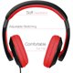 thumbnail image 2 of Auriculares estéreo Rockpapa On Ear para adultos y niños ajustables con graves profundos para MP3/4 DVD Smartphones Laptop Tablet en Carro/Avión Negro/Rojo, 2 of 3