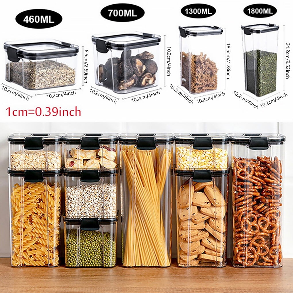 TureClos Round Seasoning Jar with Spoon Plastic Lid-Cover Spice Container  Kitchen Condiment Storage Box Tool