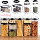 thumbnail image 3 of Advancent Recipiente de almacenamiento de alimentos con tapas herméticas, dispensador de despensa, especias, aperitivos, organizador de harina Organizadores de utensilios de cocina 700ML, 3 of 6
